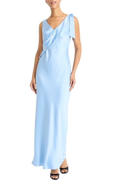 Tie Detail Satin Gown