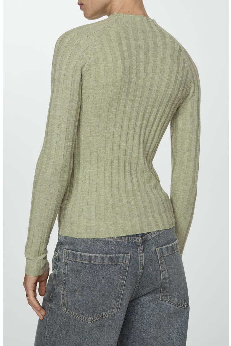 Flurry Rib Funnel Neck Sweater, Alternate, color, PASTEL GREEN