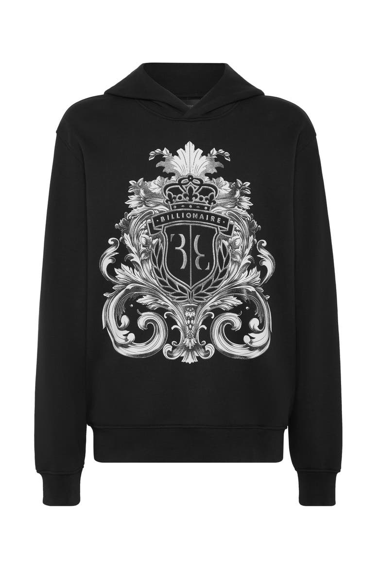Hooded Sweatshirt Baroque Men, Main, color, black