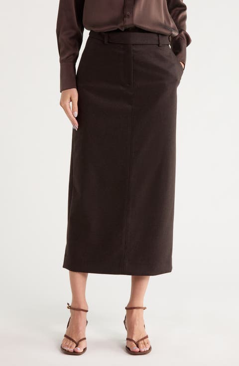 Wool & Cashmere Midi Skirt