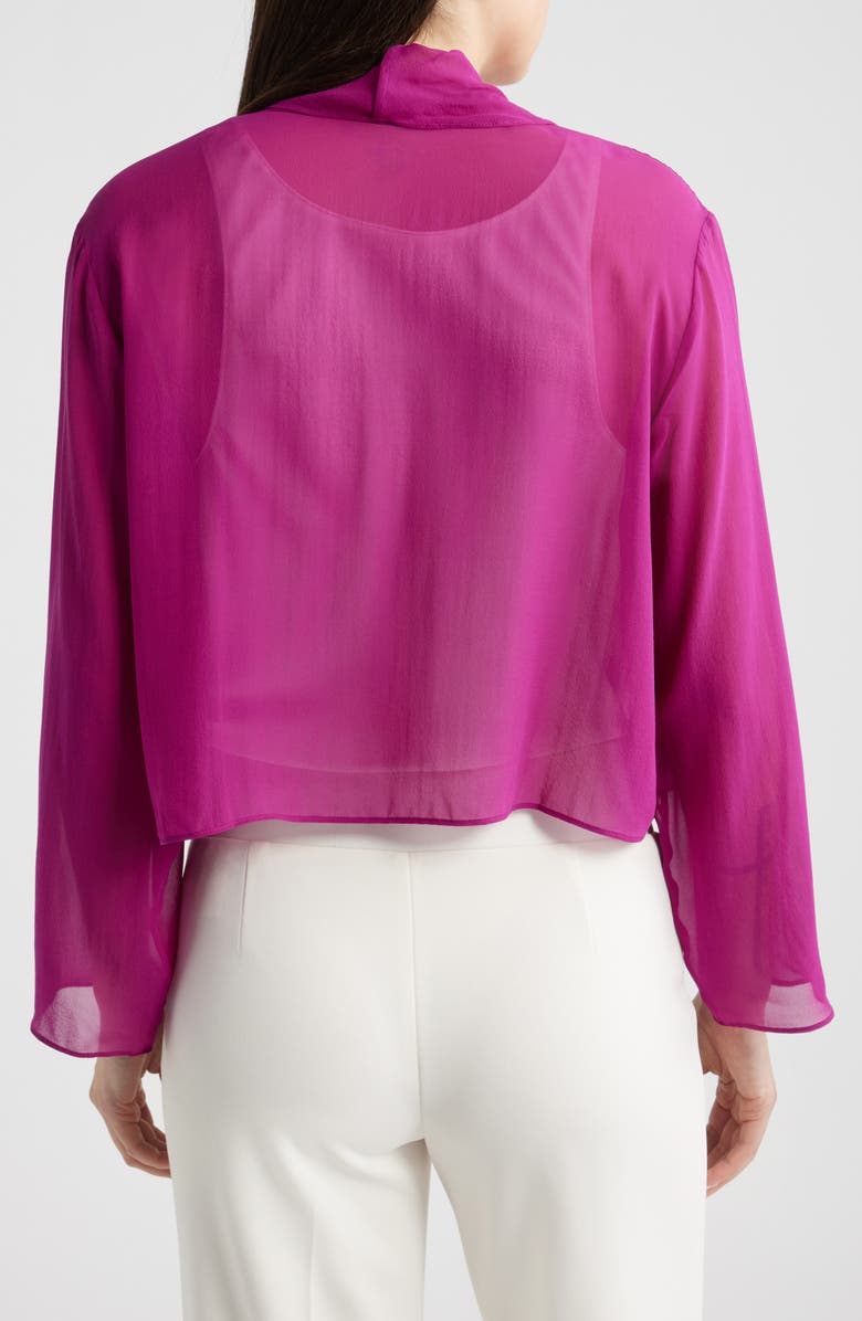 Eileen Fisher Open Front Silk Jacket, Alternate, color, Berry Bloom