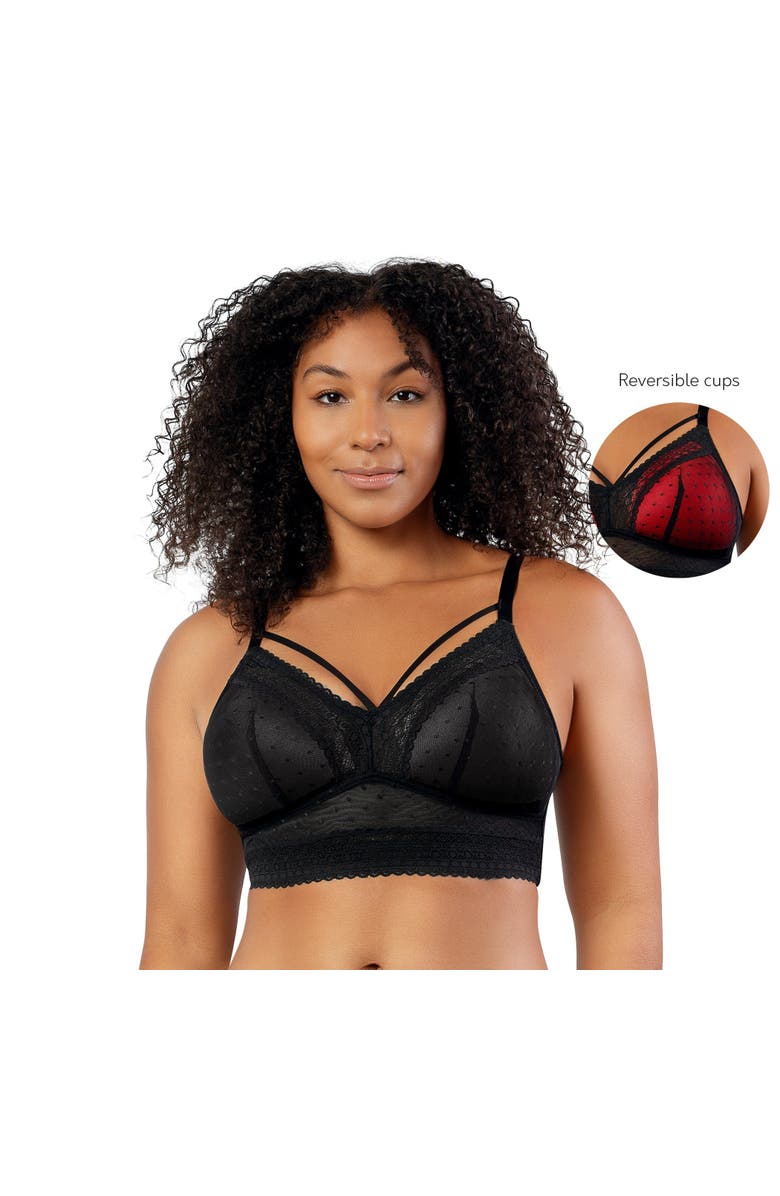 Parfait Mia Wire-Free Padded Mesh Bralette, Alternate, color, Black