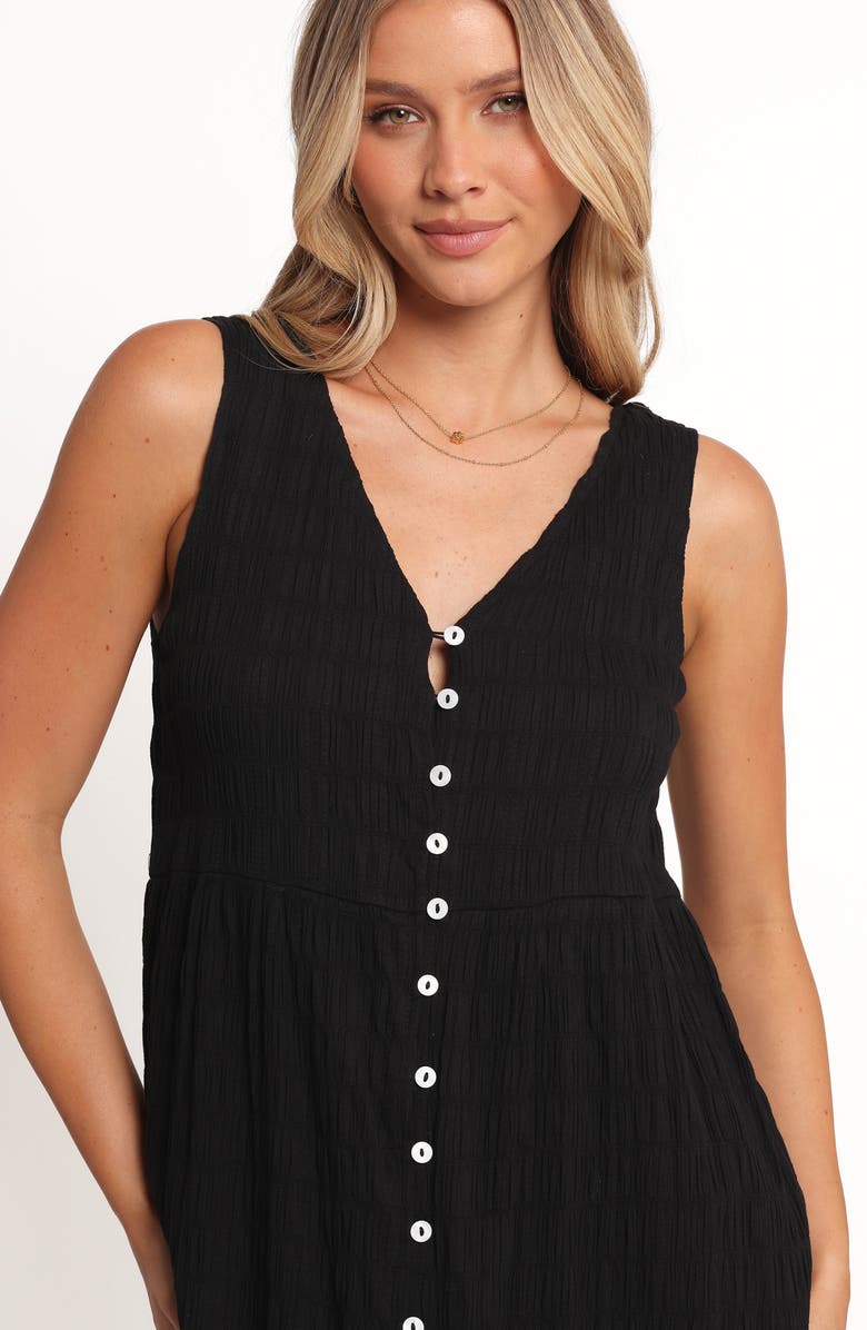 Petal & Pup Sam Stretch Cotton Button-Up Midi Dress, Alternate, color, Black