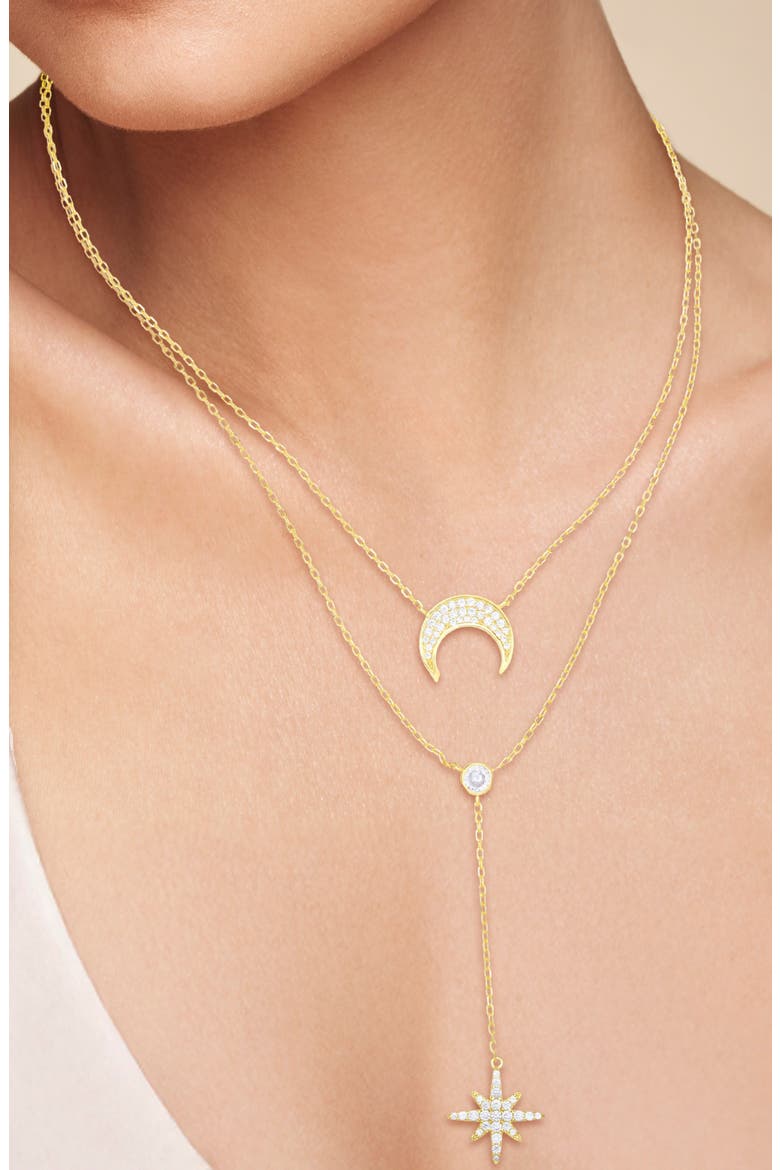 Celestial Double Layer Necklace, Alternate, color, GOLD