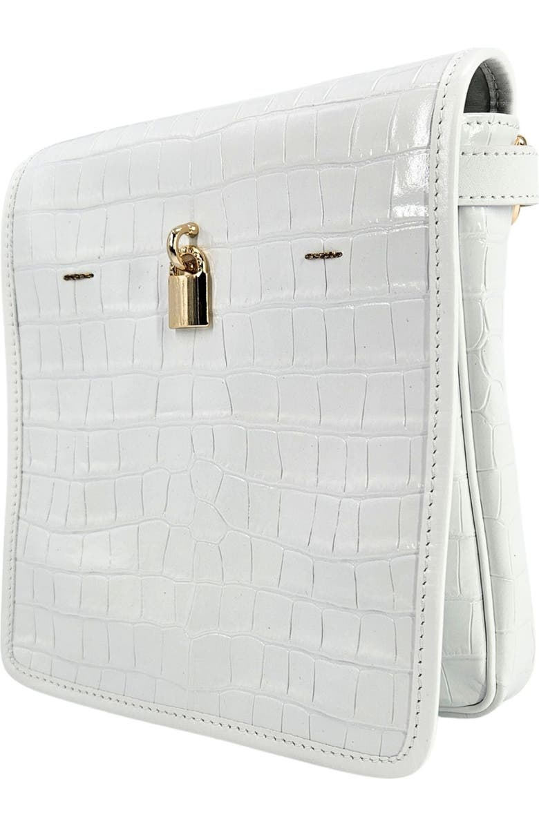 Madison Maison Moc Croc Crossbody Bag, Alternate, color, Off-White