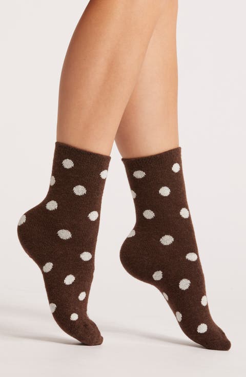 Polka Dot Crew Socks
