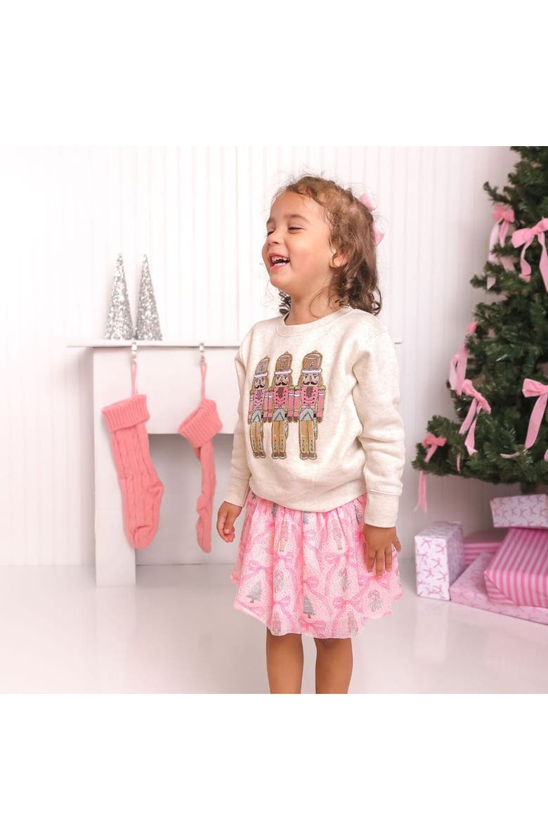 Sweet Wink Pastel Nutcracker Patch Christmas Sweatshirt, Alternate, color, Natural