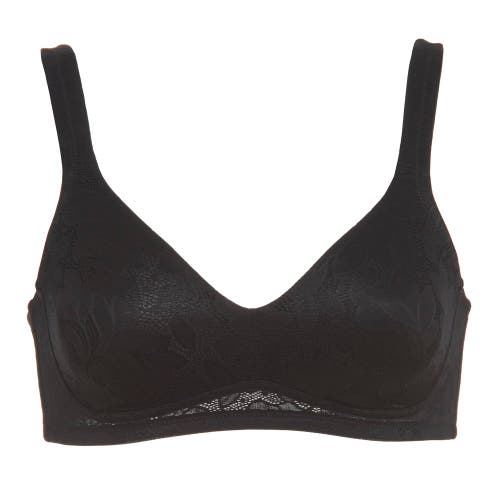 Dominique Intimates Jolie Wire-free Jacquard Soft Cup Minimizer Bra In Black
