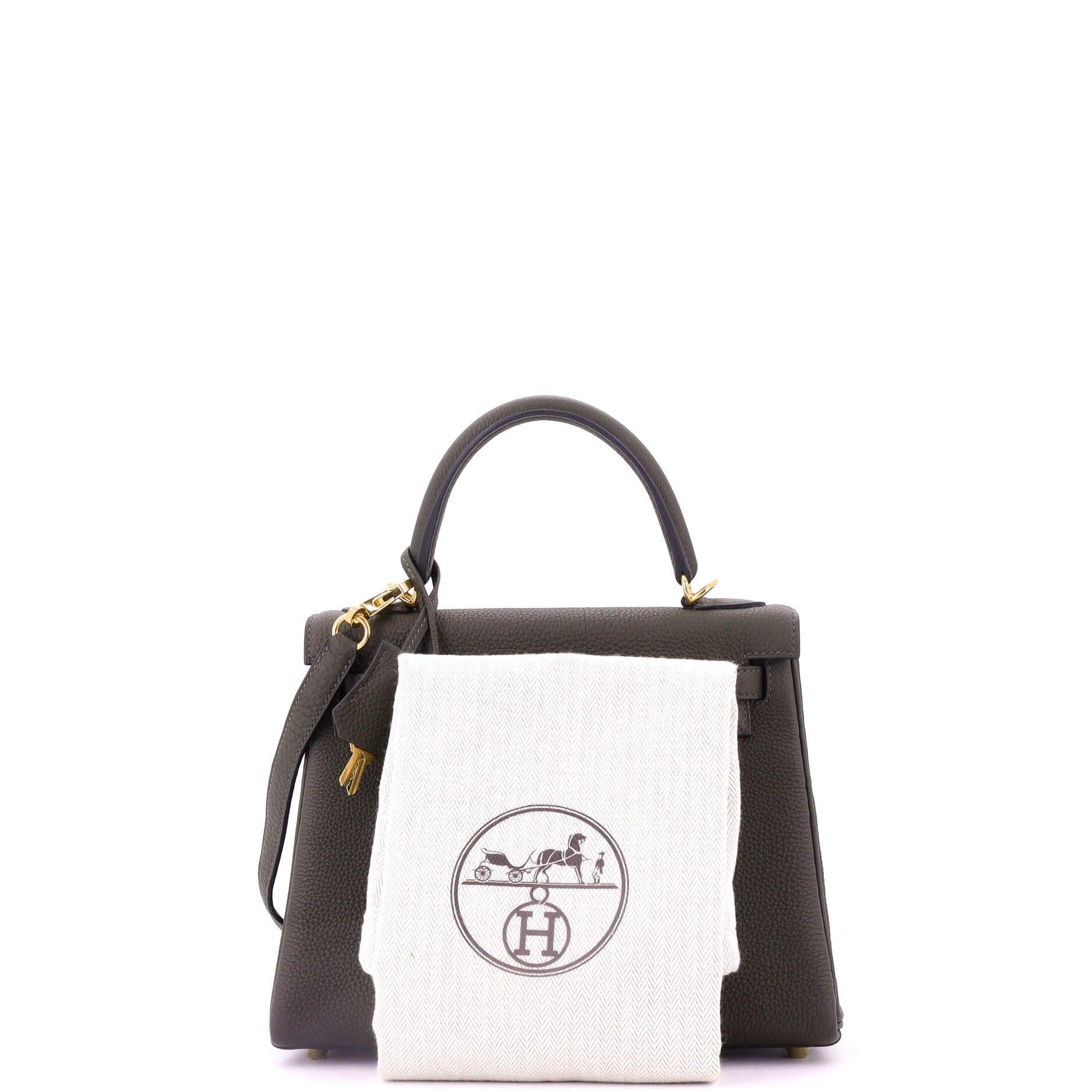 Pre-Owned Hermes Kelly Handbag Green Togo with Gold Hardware 25, Alternate, color, 