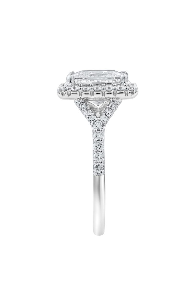 Katerina 14K White Gold Princess Cut Lab Grown Diamond Halo Engagement Ring - 3.7 Ct, Alternate, color, 14K White Gold