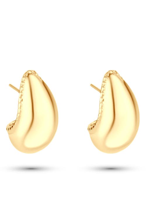 Shymi Women's Textured Bean Hoops - Gold In Gold