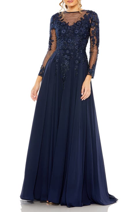 Hand-Embellished Lace Gown with Jeweled Embroidery