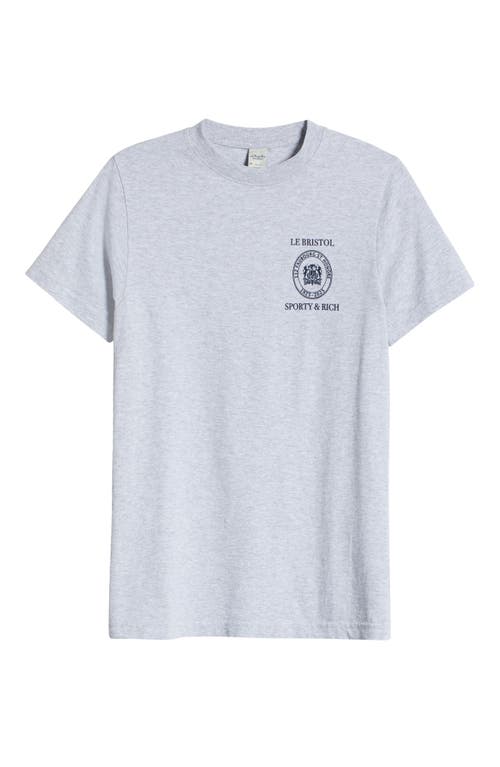 Sporty And Rich Sporty & Rich Crest Seal 100th Anniversary Graphic T-shirt In Heather Gray