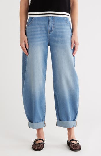 Vigoss Cuffed Baggy Jeans In Blue