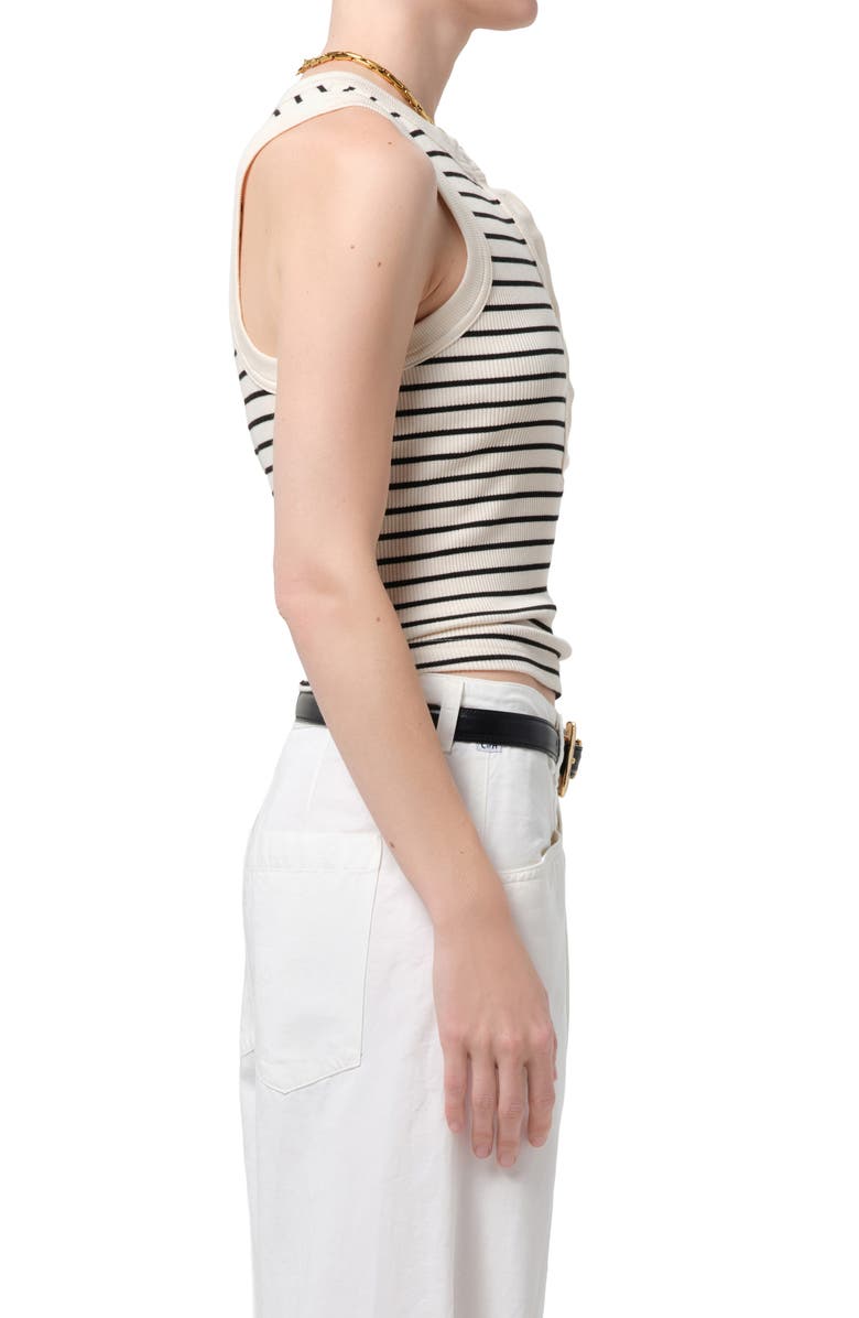 Citizens of Humanity Caralyn Stripe Cotton Blend Tank, Alternate, color, Quartz Stripe