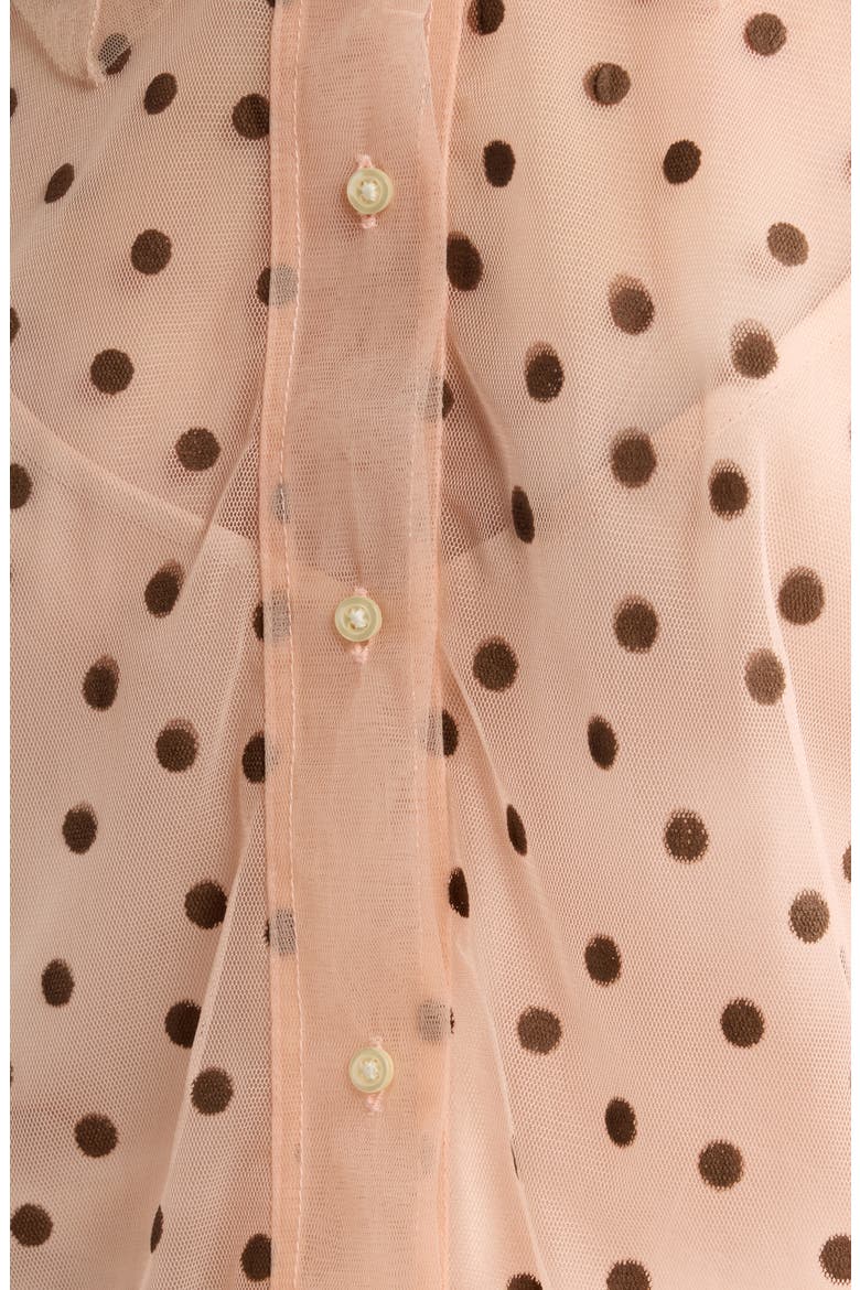 The Cotillion Polka Dot Mesh Top, Alternate, color, PINK DOT
