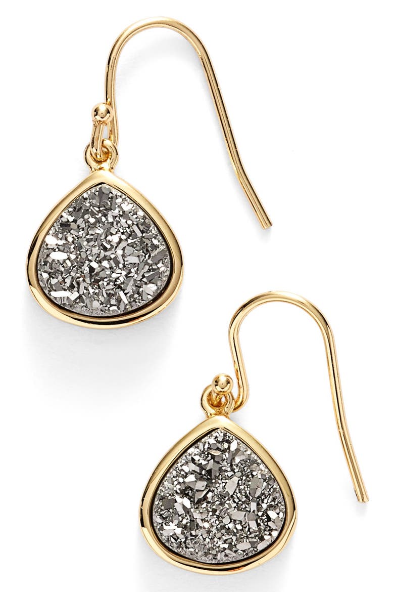 Sonya Renee Drusy Teardrop Earrings, Main, color, DARK SILVER