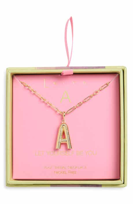 Initial Pendant Paper Clip Chain Necklace