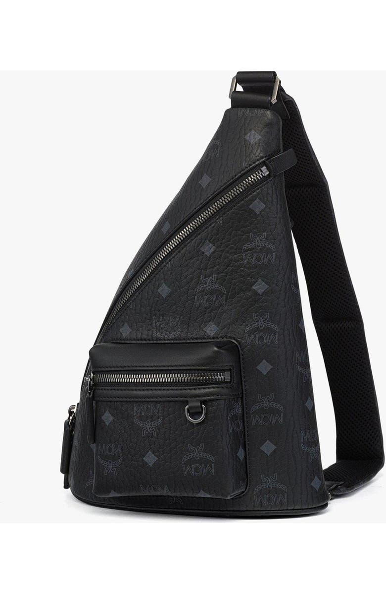 MCM Mini Aren Sling in Visetos, Alternate, color, Bk