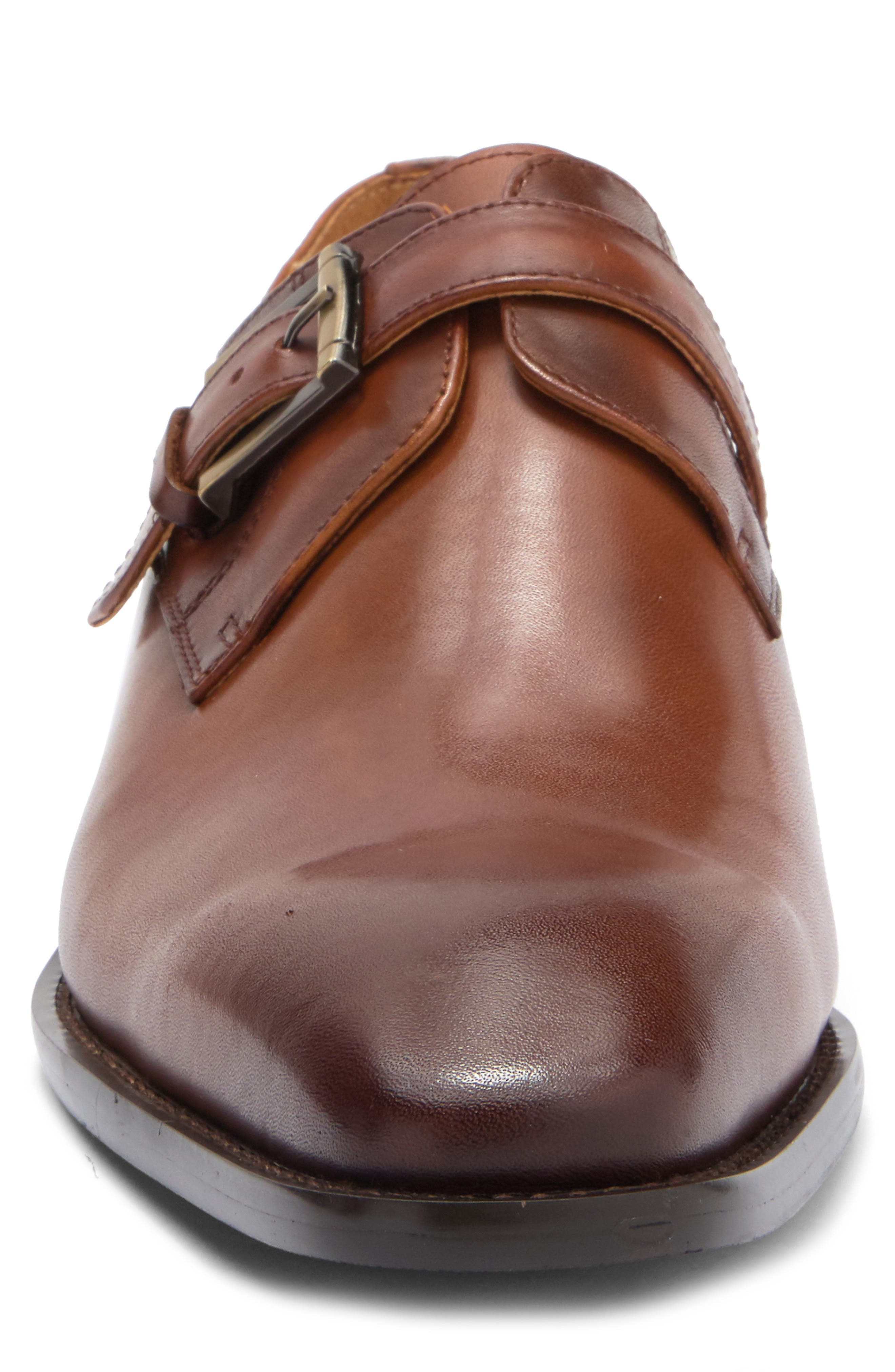 Maison Forte Davos Buckle Strap Leather Loafer, Alternate, color, Cognac