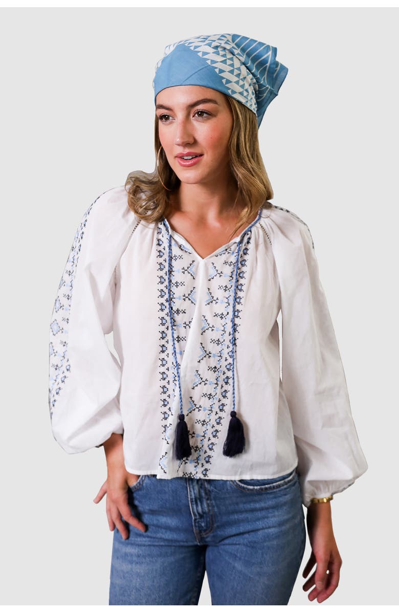 West Of Adriana Top, Main, color, Kona Embroidery