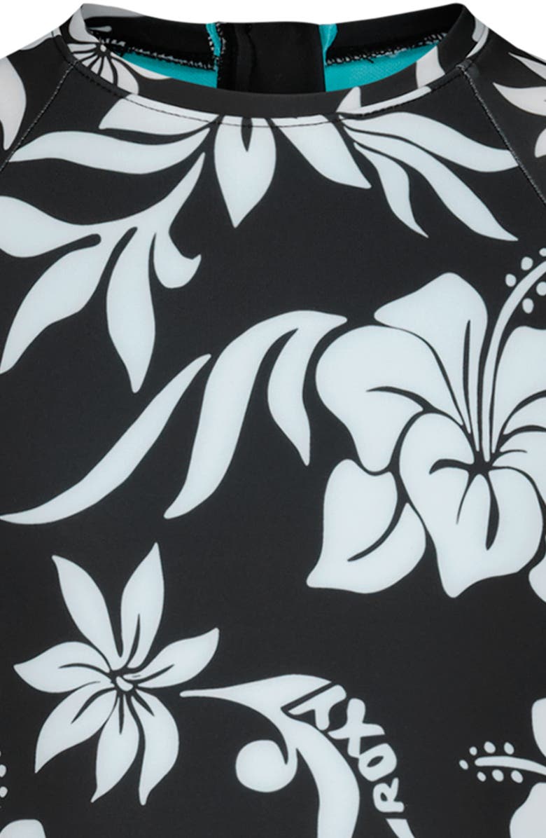 Roxy Kids' Floral Long Sleeve One-Piece Swimsuit, Alternate, color, Phantom