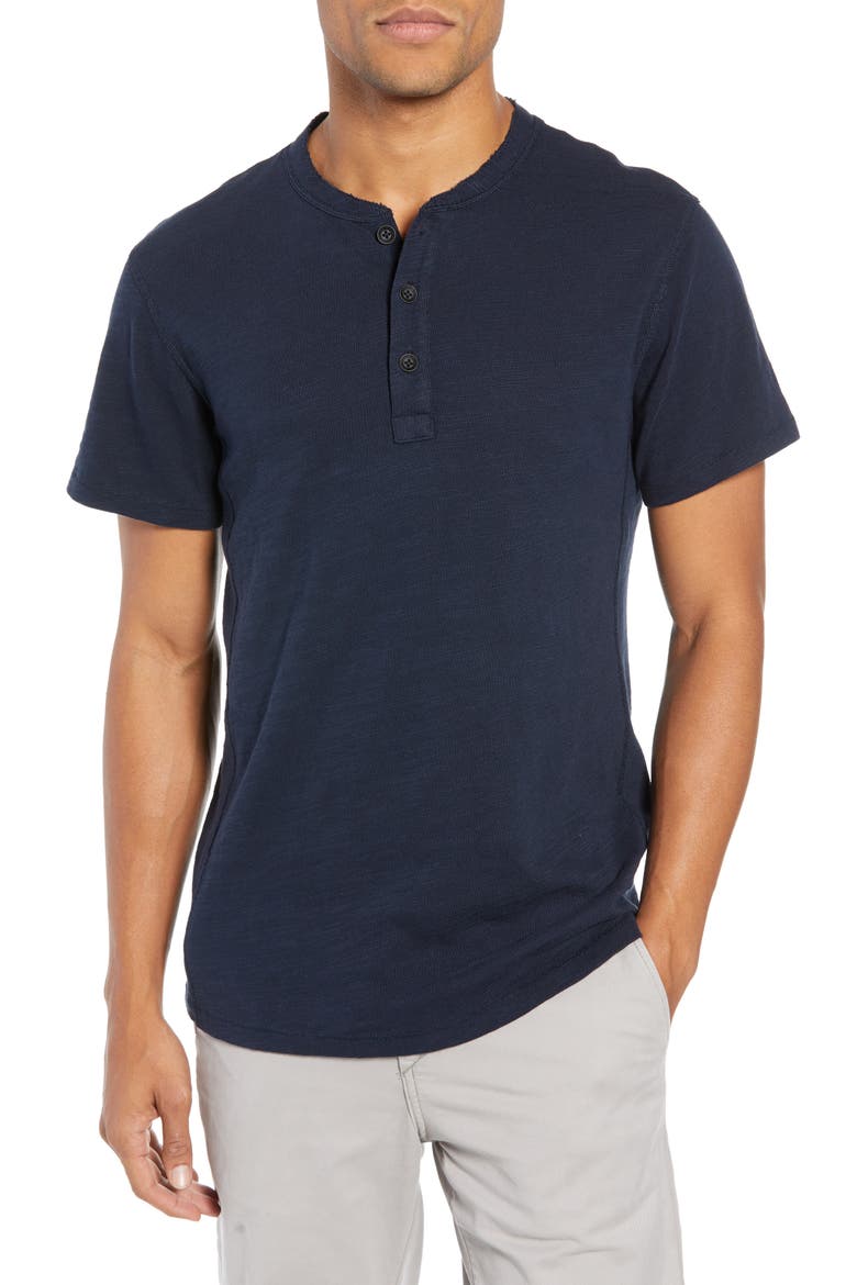 Classic Short Sleeve Flame Henley, Main, color, DEEP NAVY
