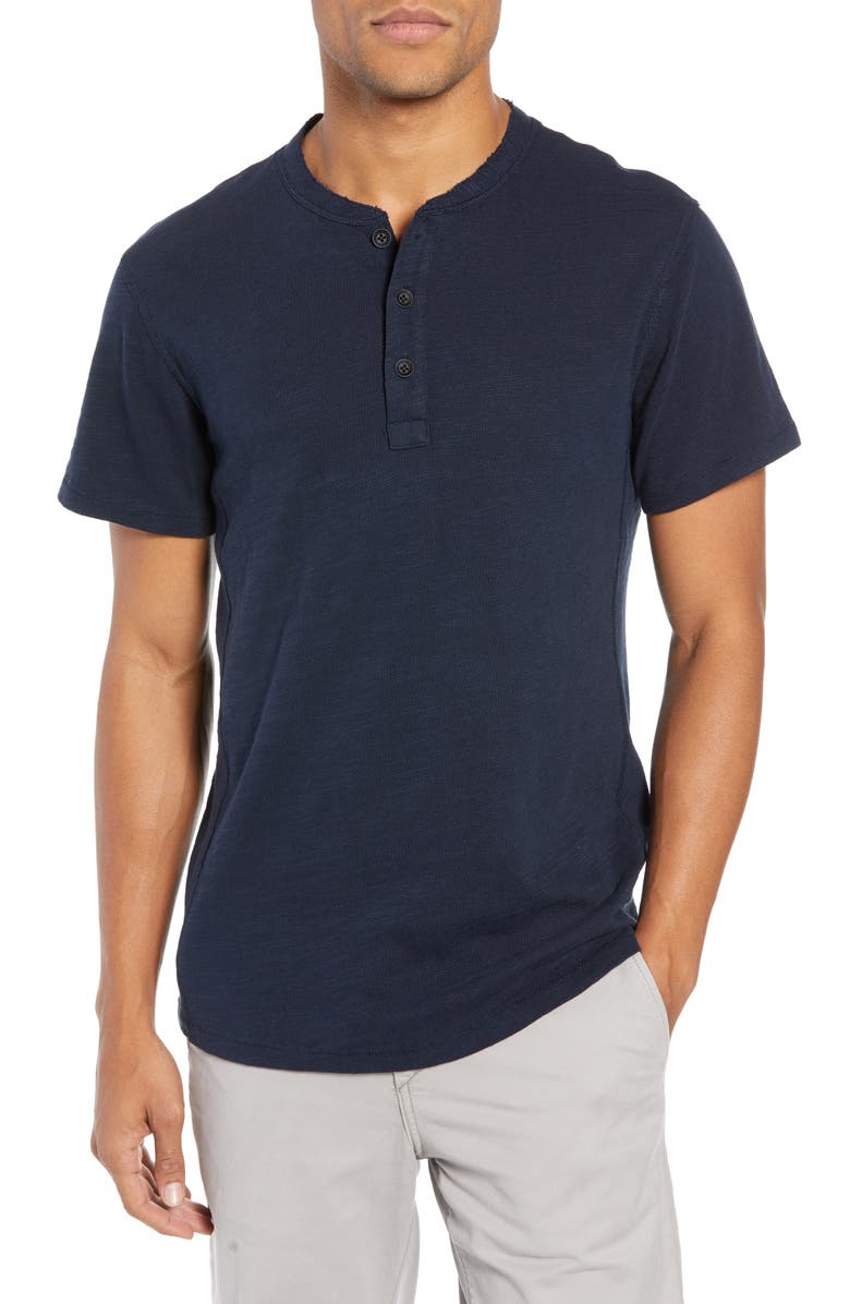rag & bone Classic Short Sleeve Henley, Main, color, Deep Navy