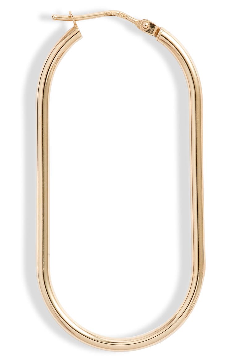 14K Gold Oblong Hoop Earrings (Nordstrom Exclusive), Alternate, color, YELLOW GOLD/ DIA