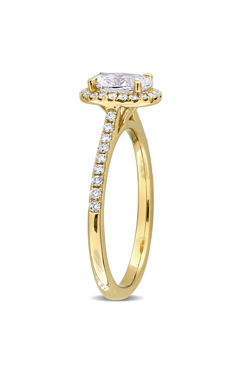 Julianna B. 1 CTW Lab-Grown Diamond Oval Halo Ring 14k, Alternate, color, Yellow Gold