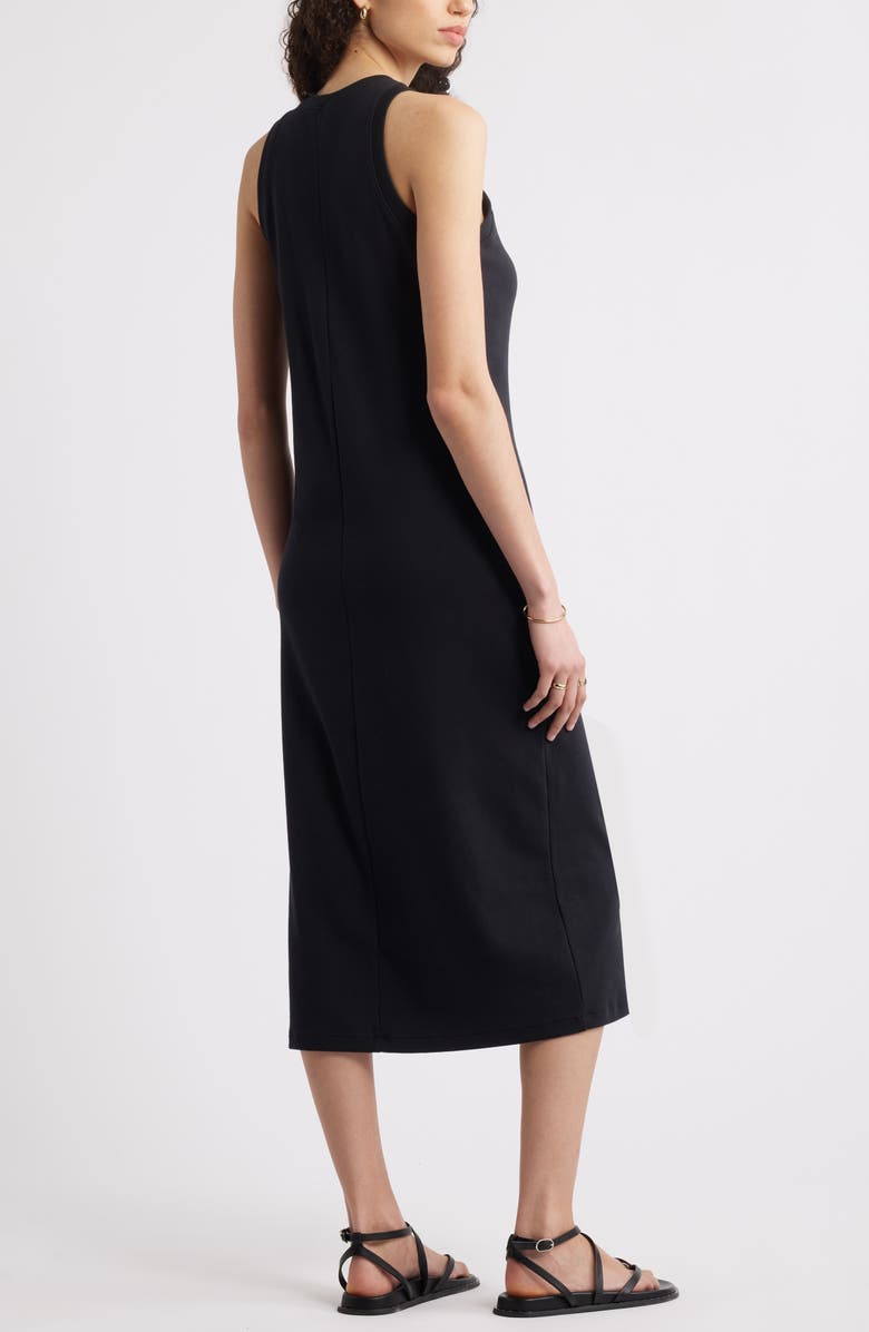 Nordstrom Stretch Cotton Ribbed Tank Dress, Alternate, color, Black