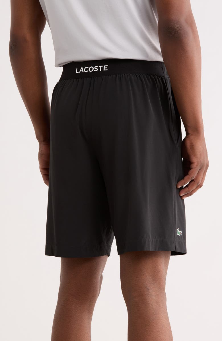 Lacoste Cotton Pull-On Shorts, Alternate, color, Black/ White