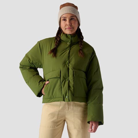 Crop Boxy Snap Front Puffer - Women's