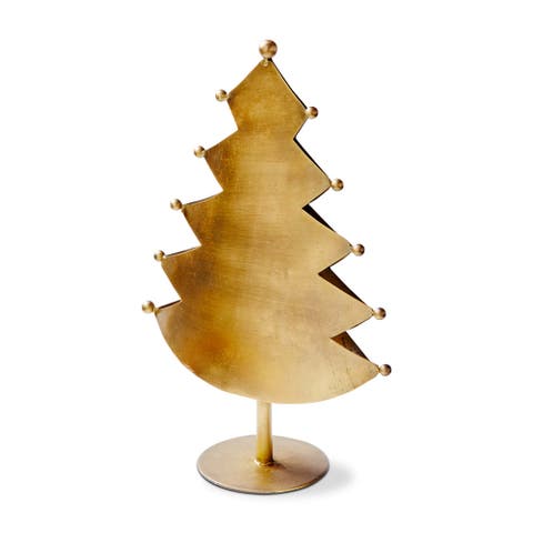 Patina Tree Decor Antique Brass Gold Iron Holiday Sculpture