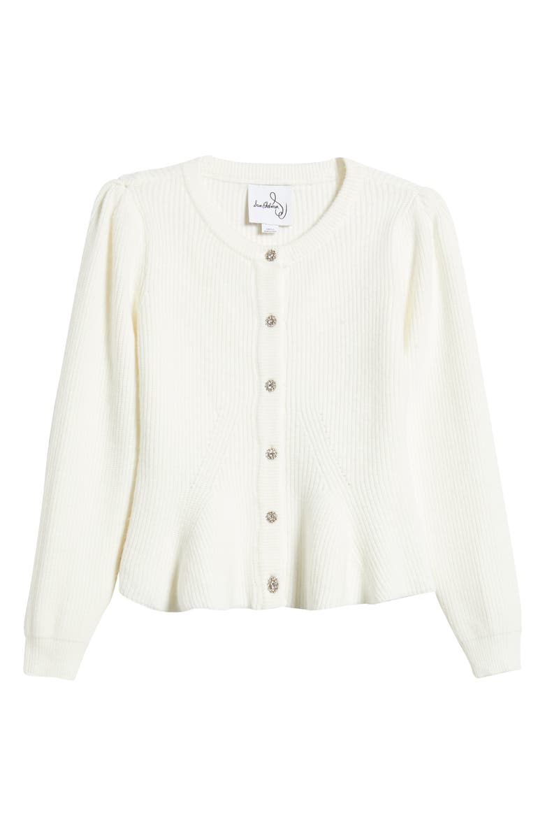 Sam Edelman Keegan Peplum Cardigan, Alternate, color, Gardenia