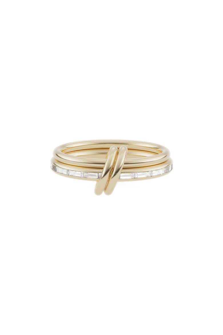 Leora Mixed Metal Diamond Stack Ring, Main, color, YELLOW GOLD