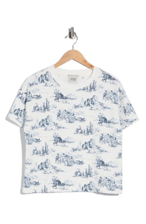 Dyed Boxy Crop Graphic T-Shirt