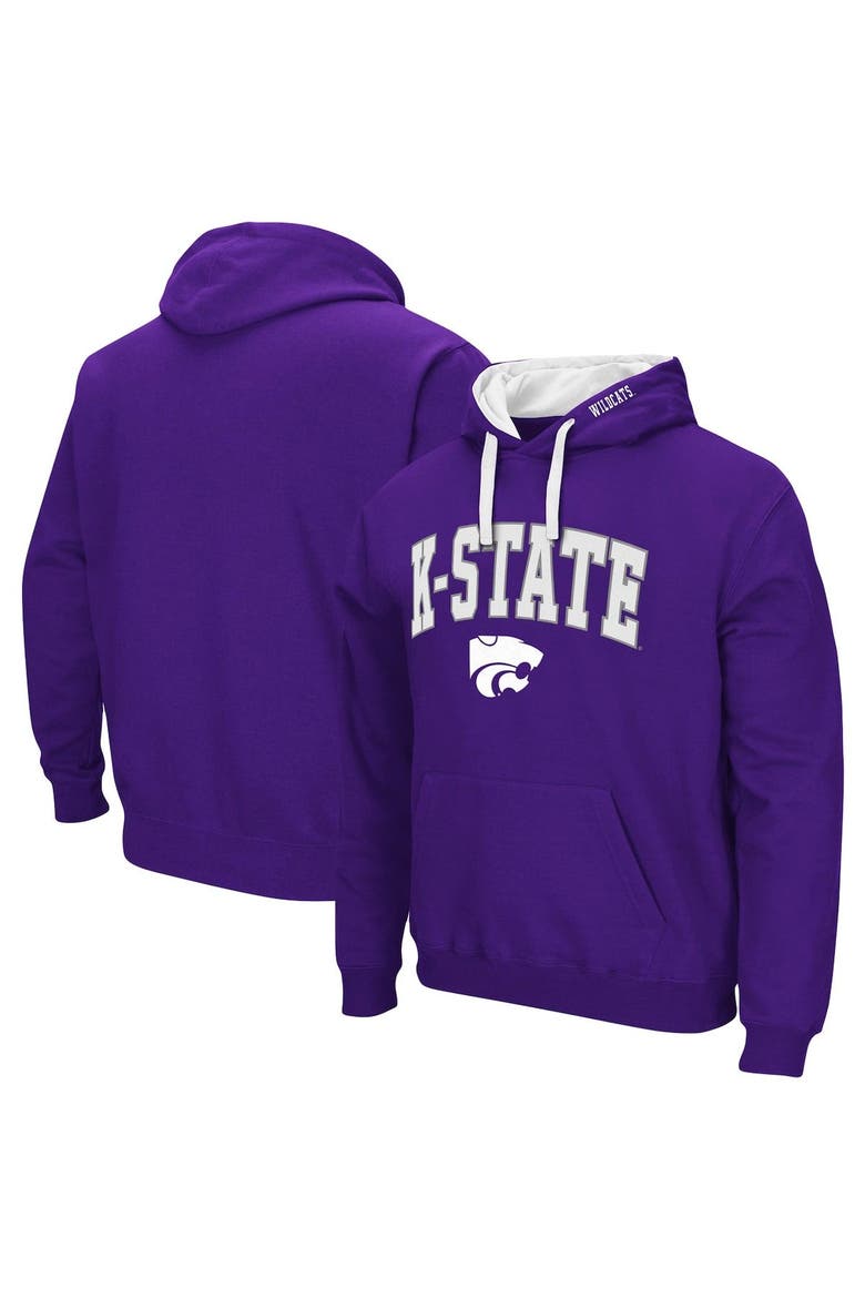 Men's Colosseum Purple Kansas State Wildcats Big & Tall Arch & Logo 2.0 Pullover Hoodie, Main, color, Purple