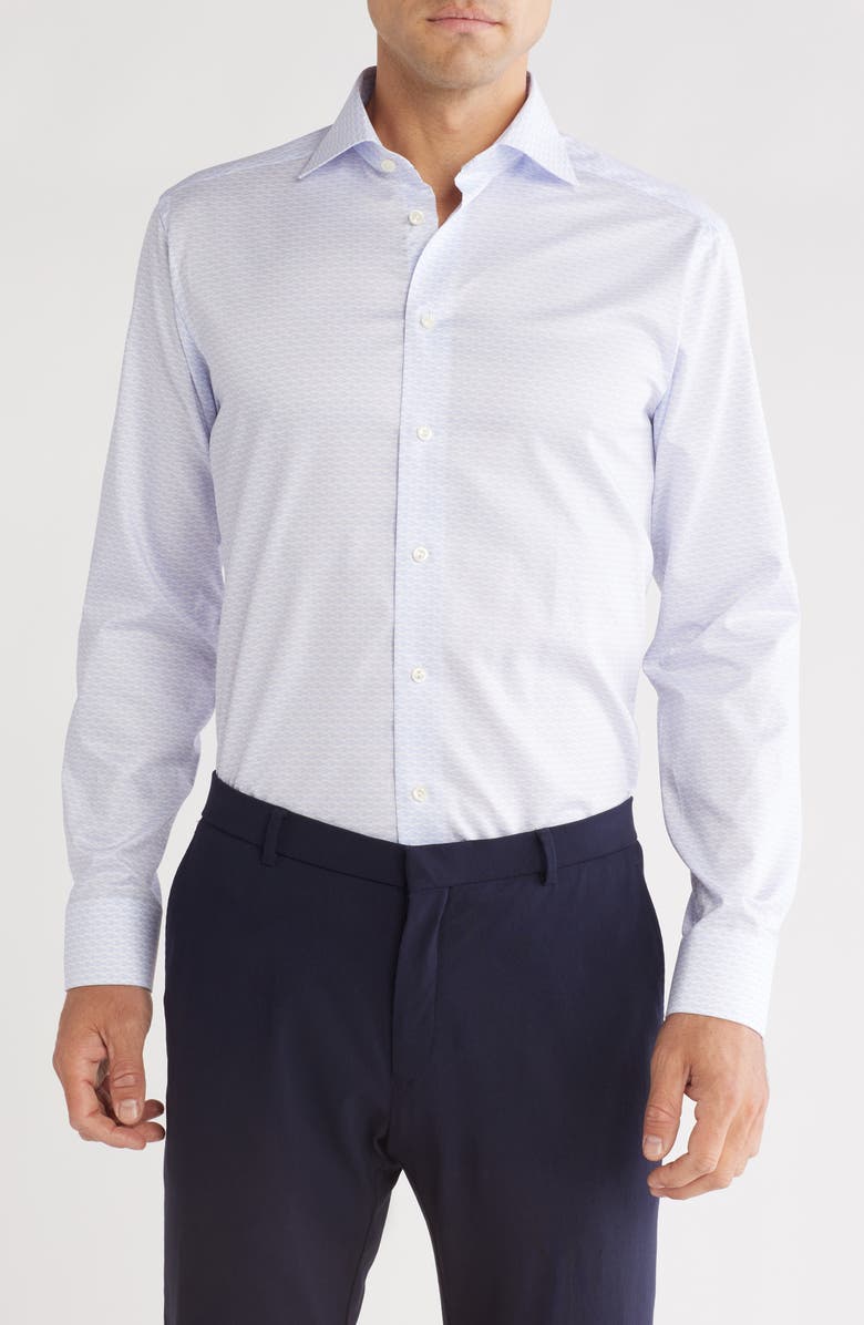 Eton Slim Fit Lobster Print Cotton Dress Shirt, Main, color,