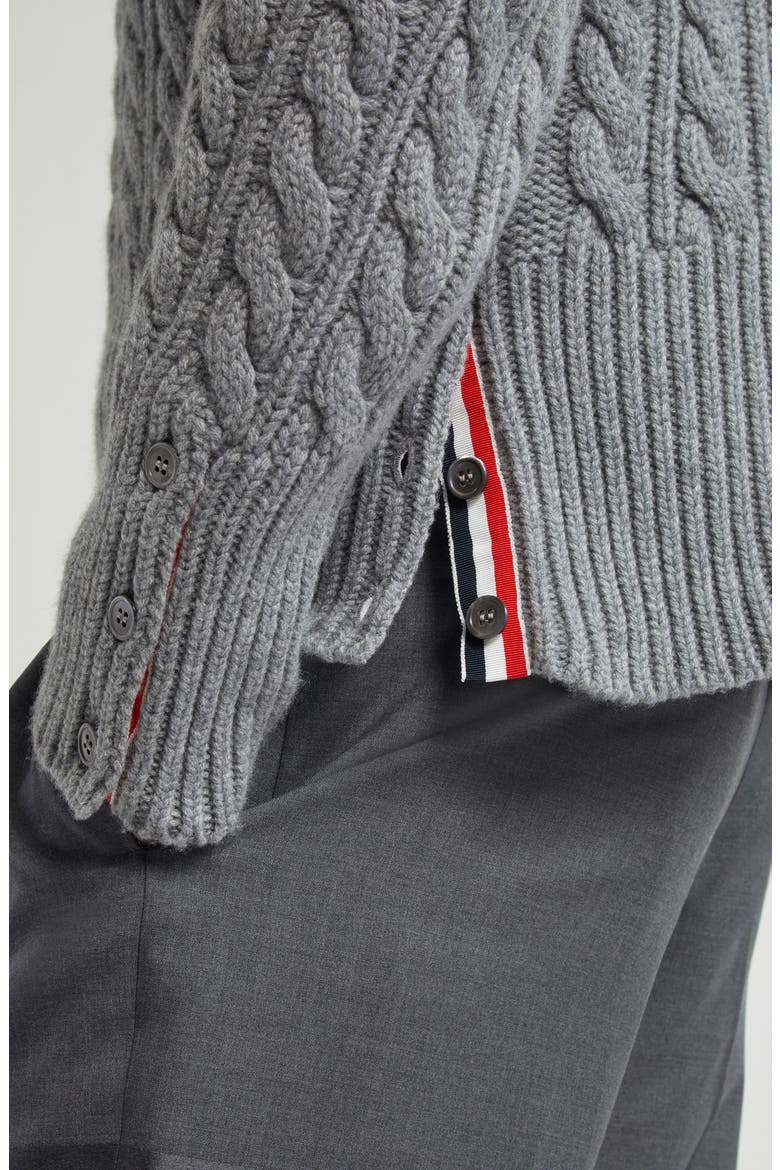 Classic Cable Knit Cashmere Turtleneck Sweater, Alternate, color, LIGHT GREY