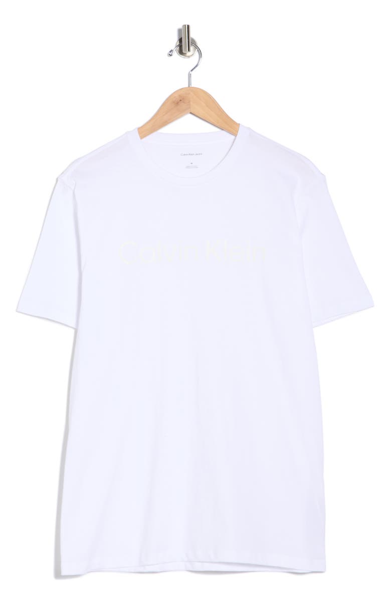 Calvin Klein Standard Logo Cotton Crewneck T-Shirt, Alternate, color, Brilliant White