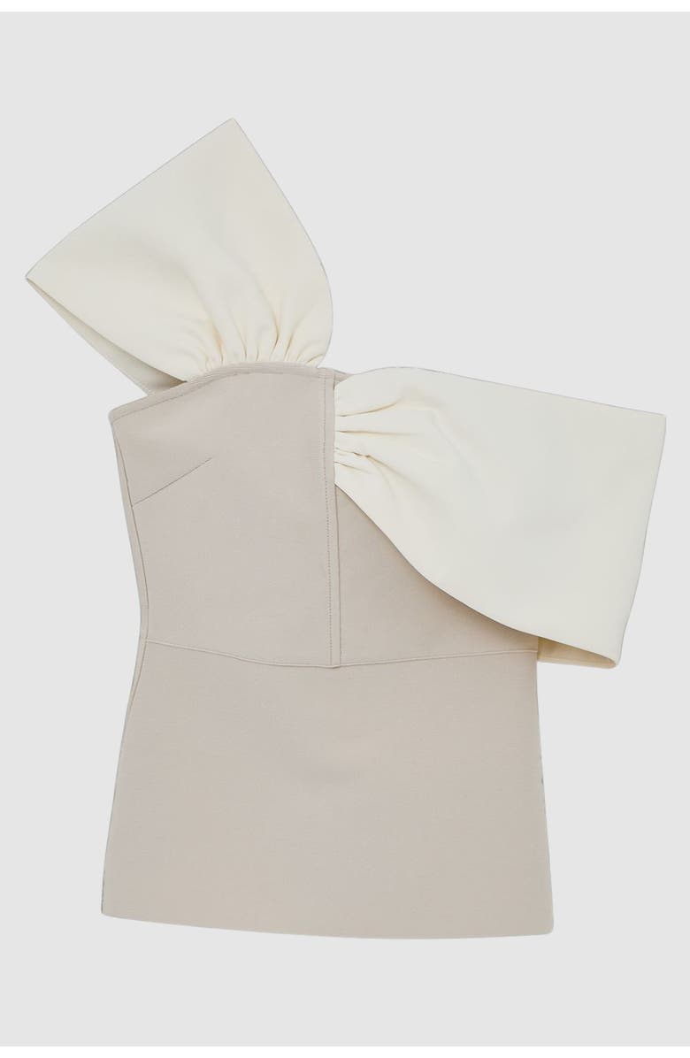 Karen Millen Figure Form Asymmetric Knit Top, Alternate, color, Neutral