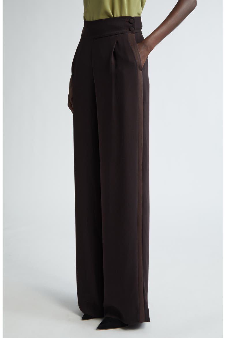 Satin Back Crepe Wide Leg Pants, Alternate, color, MOCHA