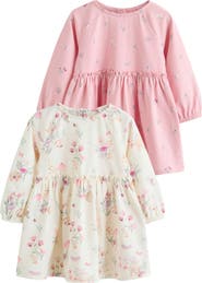 NEXT Kids' 2-Pack Floral Jersey Dresses