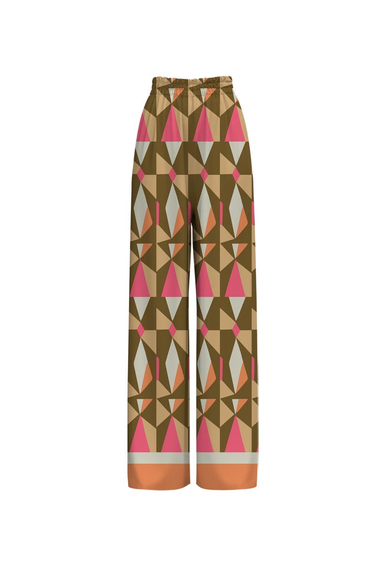 Leer Palazzo Pants in Caru Olive, Alternate, color, Caru Olive