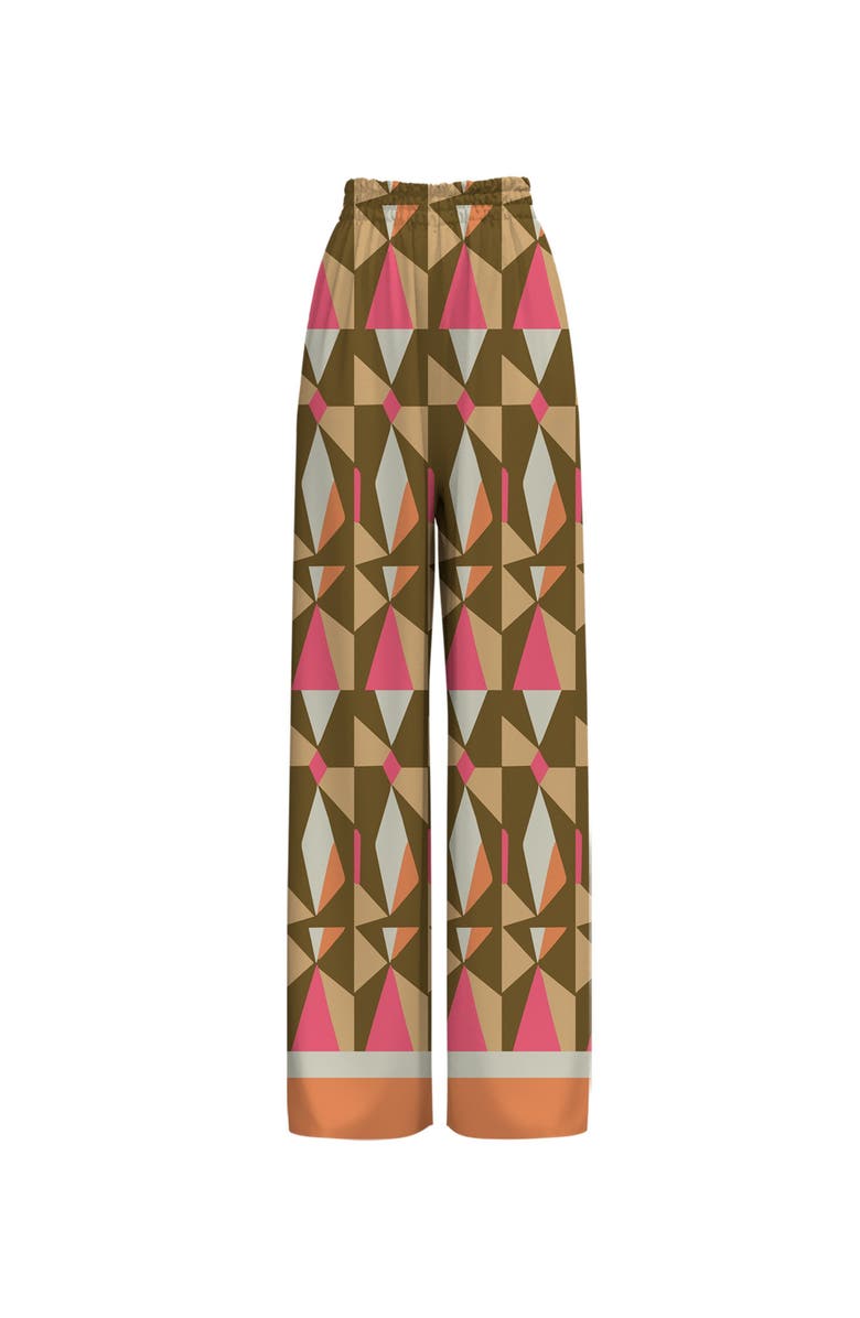 DIARRABLU Leer Palazzo Pants in Caru Olive, Alternate, color, Caru Olive