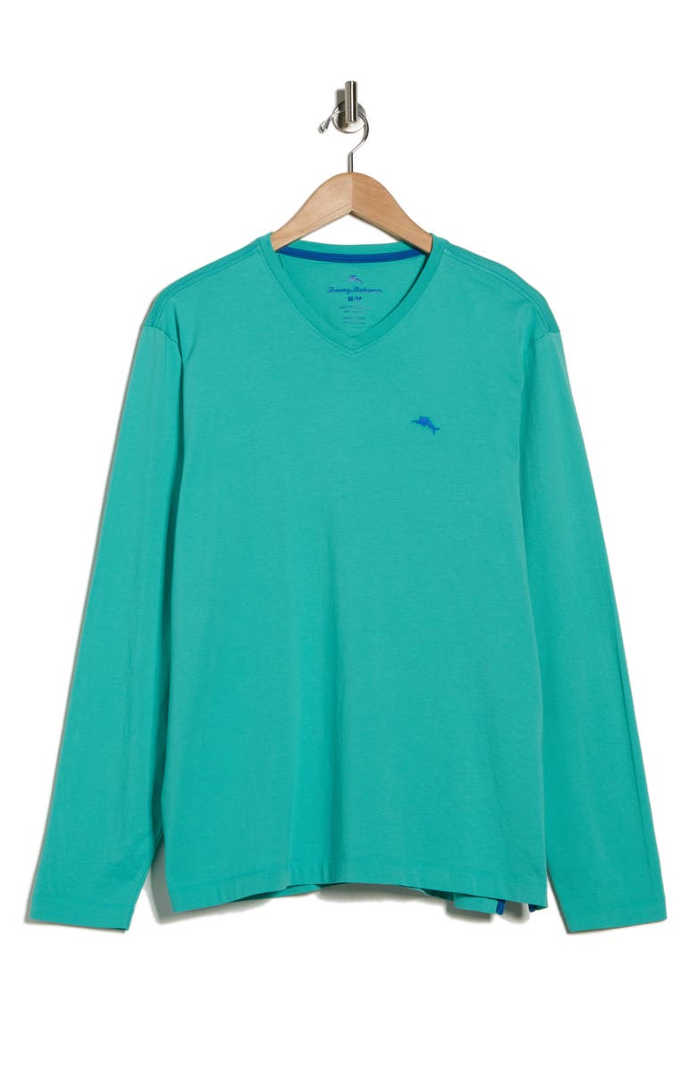 Tommy Bahama Bali Skyline Long Sleeve V-Neck T-Shirt, Main, color, Kohala Tea