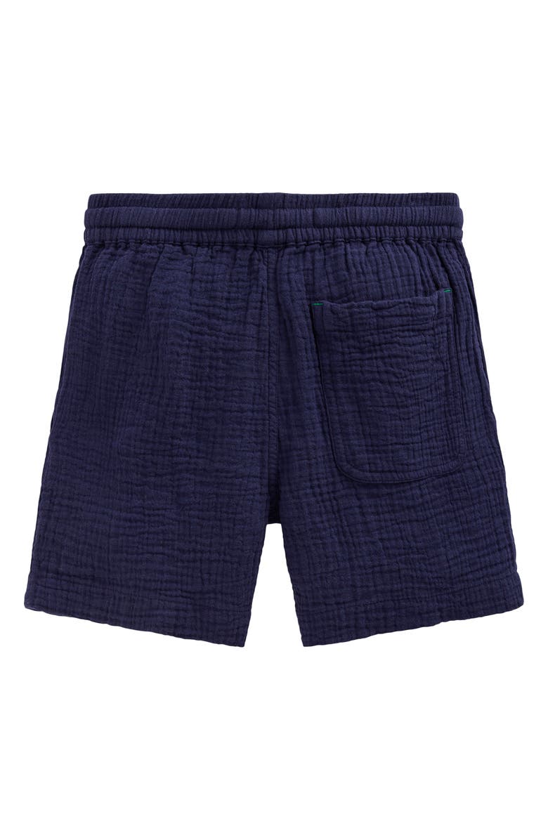 Mini Boden Kids' Double Cloth Drawstring Shorts, Alternate, color, Navy