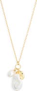 NORDSTROM RACK Demi Fine Faux Pearl Charm Necklace