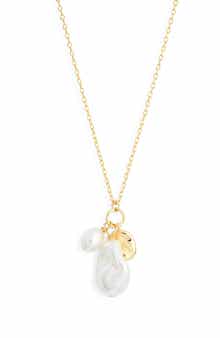 NORDSTROM RACK Demi Fine Faux Pearl Charm Necklace